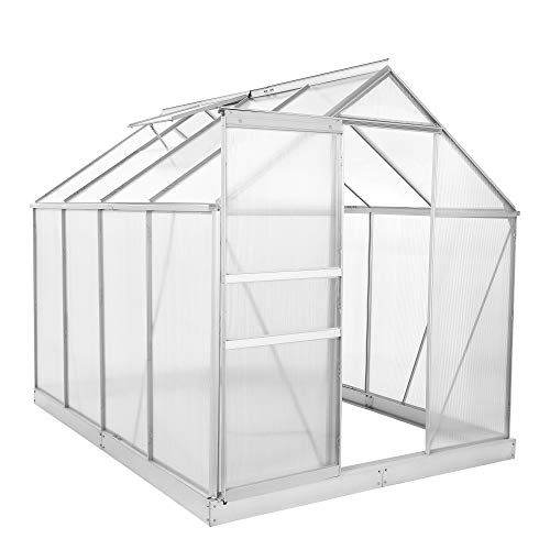 Zelsius Aluminium Gewächshaus für den Garten | inklusive Fundament | 250 x 190 cm | 4 mm Platten | Vielseitig nutzbar als Treibhaus, Tomatenhaus, Frühbeet und Pflanzenhaus Zelsius Aluminium Gewächshaus für den Garten | inklusive Fundament | 250 x 190 cm | 4 mm Platten | Vielseitig nutzbar als Treibhaus, Tomatenhaus, Frühbeet und Pflanzenhaus