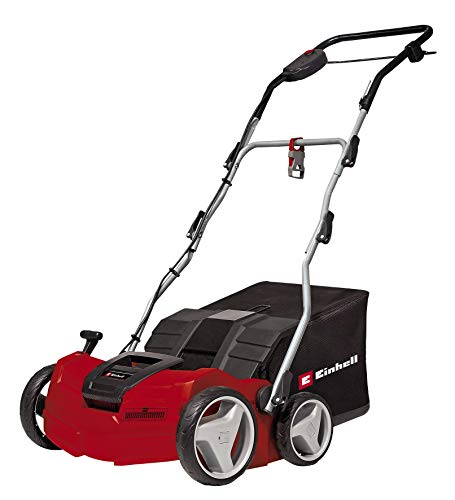 Einhell Elektro Vertikutierer Lüfter GE-SA 1640 (1600 W, 40 cm Arbeitsbreite, bis 12 mm Arbeitstiefe, höhenverst. Holm, 48 L Fangsack, inkl. Lüfterwalze), Schwarz/Rot