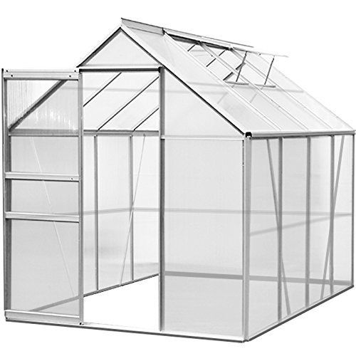 Gardebruk Aluminium Gewächshaus 4,75m² 250x190cm inkl. 2 Dachfenster Treibhaus Garten Frühbeet Pflanzenhaus Aufzucht 7,63m³