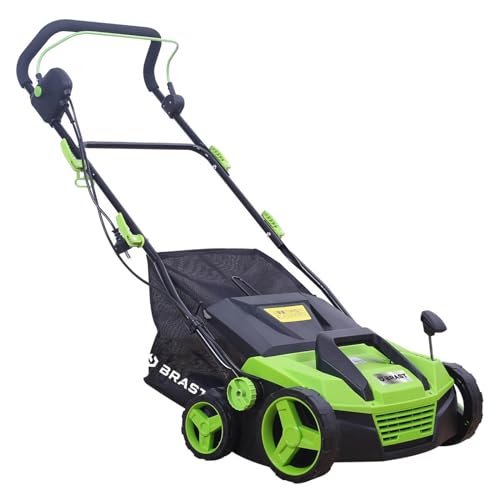 BRAST Elektro Vertikutierer Rasenlüfter 1600 Watt 38cm Arbeitsbreite 48L Fangkorb 2in1 Kombi Gerät Lüfter Moosentferner BRAST Elektro Vertikutierer Rasenlüfter 1600 Watt 38cm Arbeitsbreite 48L Fangkorb 2in1 Kombi Gerät Lüfter Moosentferner