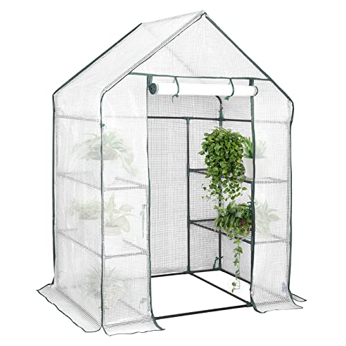 WOLTU Foliengewächshaus Tomatengewächshaus Treibhaus Anzuchthaus Gartenhaus Frühbeet Tomatenhaus Gemüse Gewächshaus Weiss 143x73x195cm WOLTU Foliengewächshaus Tomatengewächshaus Treibhaus Anzuchthaus Gartenhaus Frühbeet Tomatenhaus Gemüse Gewächshaus Weiss 143x73x195cm