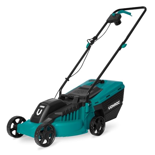 VONROC Rasenmäher Elektro mit Kabel | 1300W - 32cm Schnittbreite - einstellbare Schnitthöhe 30-70MM | Elektrischer Sichelmäher für kleine bis mittelgroße Flächen VONROC Rasenmäher Elektro mit Kabel | 1300W - 32cm Schnittbreite - einstellbare Schnitthöhe 30-70MM | Elektrischer Sichelmäher für kleine bis mittelgroße Flächen