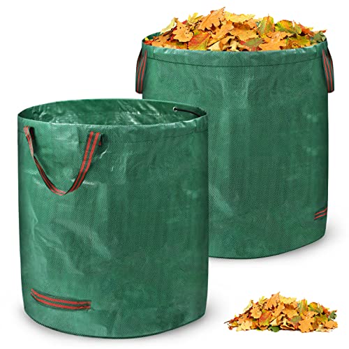 NAIZY Gartensack 2X 272L Gartenabfallsack Stabil PP 150g/m² Gartensäcke Grünabfall mit Griffen Laubsack Reißfest Wiederverwendbar Gartensäck Multifunktionale Laubsäcke, 2 Stück