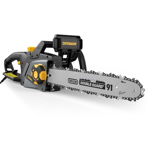 DOVAMAN 2400W Elektro-Kettensäge, Werkzeugloses Ein-Schritt-Spannen, 40cm Oregon Schiene und Kette, 15m/s Kettengeschwindigkeit, Automatischer Öler, Mechanische Bremse und 2 Ketten - DCS01A DOVAMAN 2400W Elektro-Kettensäge, Werkzeugloses Ein-Schritt-Spannen, 40cm Oregon Schiene und Kette, 15m/s Kettengeschwindigkeit, Automatischer Öler, Mechanische Bremse und 2 Ketten - DCS01A