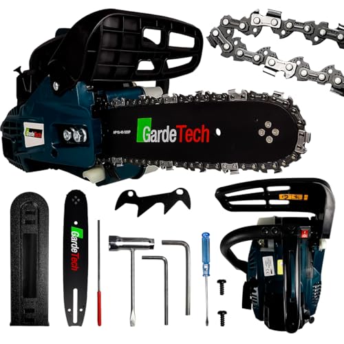 GardeTech Benzin Kettensäge 1,22PS Hubraum 25cm³ Motorsäge 8000 U/min handliche leichte Kettensäge GardeTech Benzin Kettensäge 1,22PS Hubraum 25cm³ Motorsäge 8000 U/min handliche leichte Kettensäge