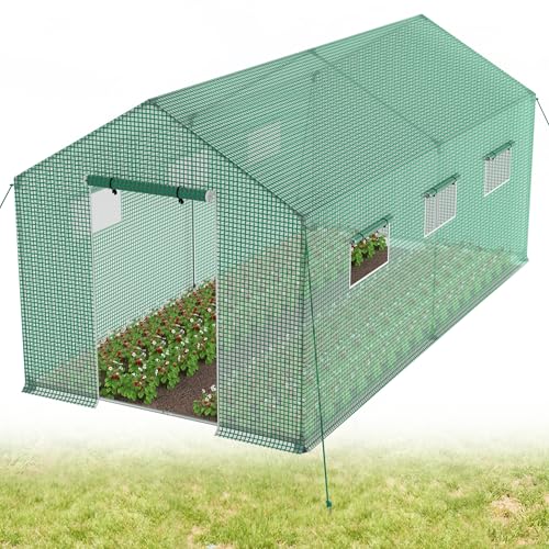 YRHome Groß Gewächshaus Winterfest mit Feuerverzinktem Stahlrahmen Foliengewächshaus Grün Begehbares Gartenhäuschen Isoliert Überwinterungszelt für Pflanzen Gartengewächshäuser Balkon - 3x2x2m YRHome Groß Gewächshaus Winterfest mit Feuerverzinktem Stahlrahmen Foliengewächshaus Grün Begehbares Gartenhäuschen Isoliert Überwinterungszelt für Pflanzen Gartengewächshäuser Balkon - 3x2x2m