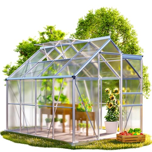 GARDEBRUK® Gewächshaus Aluminium 4,8m² mit Fundament 250x190cm inkl. 2 Dachfenster Tomatenhaus Treibhaus Anzuchthaus Garten Frühbeet Aufzucht 7,7m³ GARDEBRUK® Gewächshaus Aluminium 4,8m² mit Fundament 250x190cm inkl. 2 Dachfenster Tomatenhaus Treibhaus Anzuchthaus Garten Frühbeet Aufzucht 7,7m³
