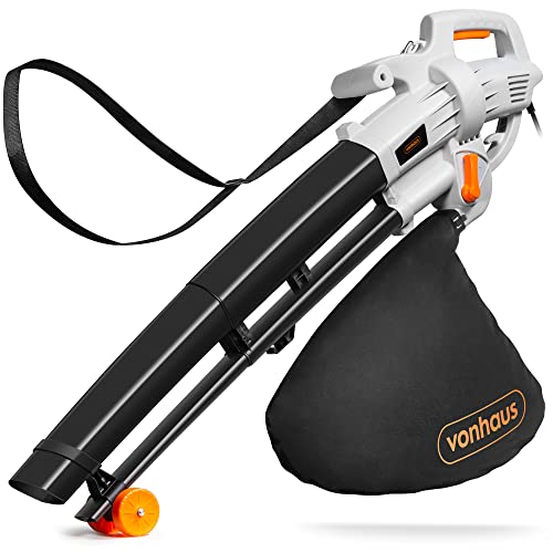 VonHaus Gartensauger, Laubgebläse & Mulcher Elektrisch 3000W - Laubsauger Elektro mit Kabel für Garten, Terrasse, Einfahrt und Mehr - Leicht, Schulterriemen, 35l Auffangbeutel (8100089) VonHaus Gartensauger, Laubgebläse & Mulcher Elektrisch 3000W - Laubsauger Elektro mit Kabel für Garten, Terrasse, Einfahrt und Mehr - Leicht, Schulterriemen, 35l Auffangbeutel (8100089)