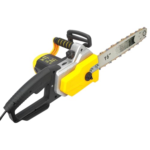 Kettensäge Elektro, Stark 2200 W, 40,5 cm Führungsschiene, 13 m/s Kettengeschwindigkeit, Leise Motorsäge, Leicht 4,8 kg, Robuste Kette, Kettenbremse, Gartensäge für Holz & Brennholz (Schreien)