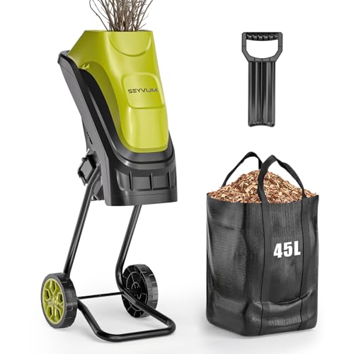 Elektro Gartenhäcksler Messerhäcksler,Häcksler Garten inkl. Fangsack 45 L,2500 W, Messertechnik, wartungsarm, Selbsteinzug, Transporträder, Überlastsicherung, max. Astdicke 40 mm, und Zuführhilfe Elektro Gartenhäcksler Messerhäcksler,Häcksler Garten inkl. Fangsack 45 L,2500 W, Messertechnik, wartungsarm, Selbsteinzug, Transporträder, Überlastsicherung, max. Astdicke 40 mm, und Zuführhilfe