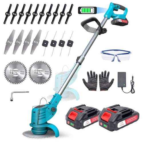 Rasentrimmer mit Akku – Akku Rasentrimmer 800W, 9000 U/min, 2x1500mAh, Teleskopgriff 71–106cm, 4 Schneidköpfe – Freischneider Akku für Garten, Motorsense, Kantenschneider Rasen Rasentrimmer mit Akku – Akku Rasentrimmer 800W, 9000 U/min, 2x1500mAh, Teleskopgriff 71–106cm, 4 Schneidköpfe – Freischneider Akku für Garten, Motorsense, Kantenschneider Rasen